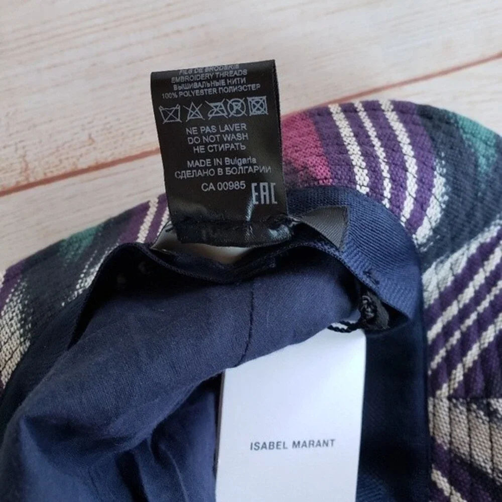 Isabel Marant Chapeau Haley 100% Cotton Bucket Hat in Faded Night - Picture 7 of 8